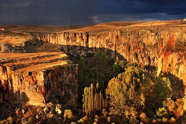 Ihlara Valley river and canyon walls