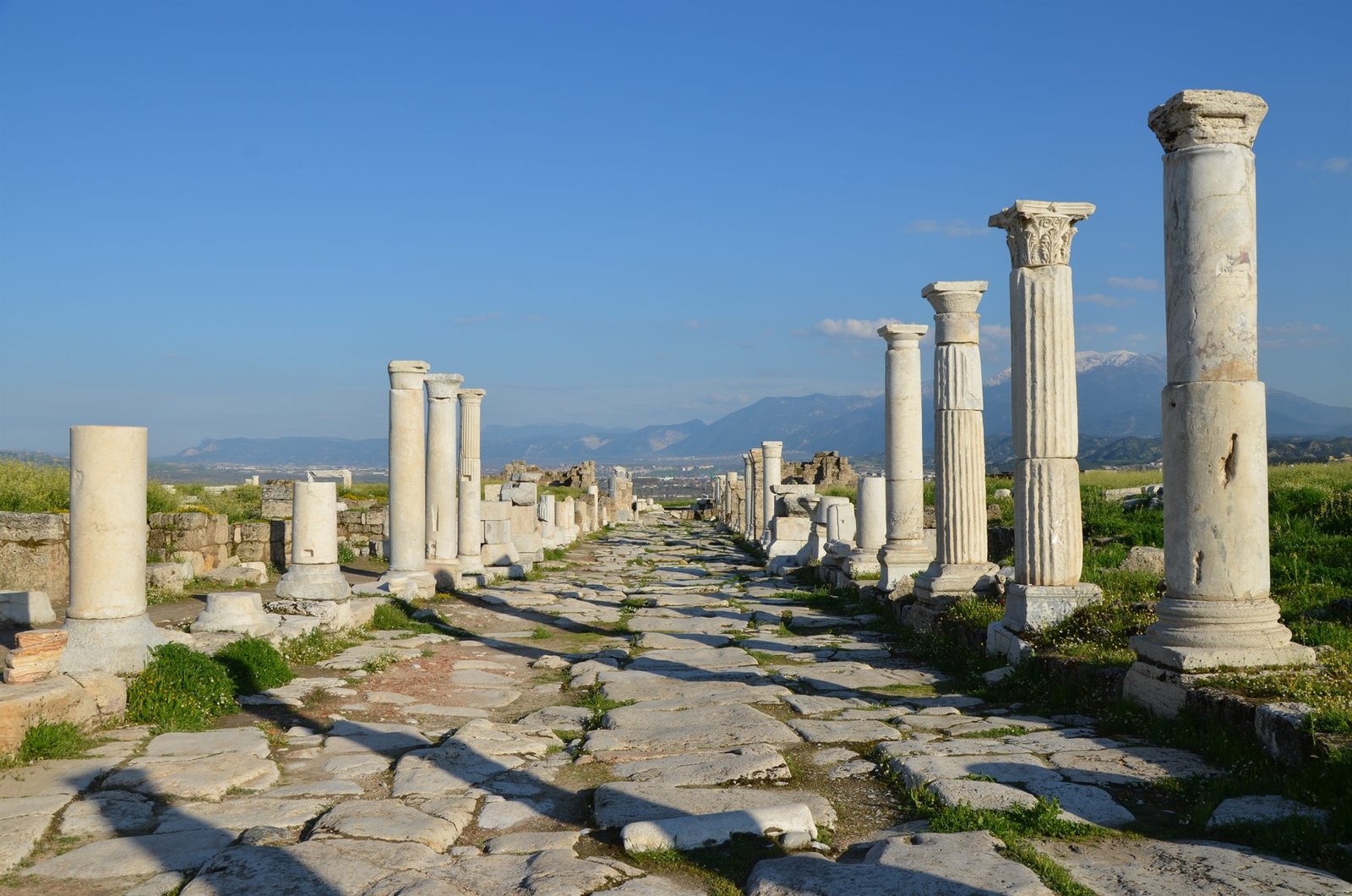 Columns and archaeological remains at ancient Laodicea